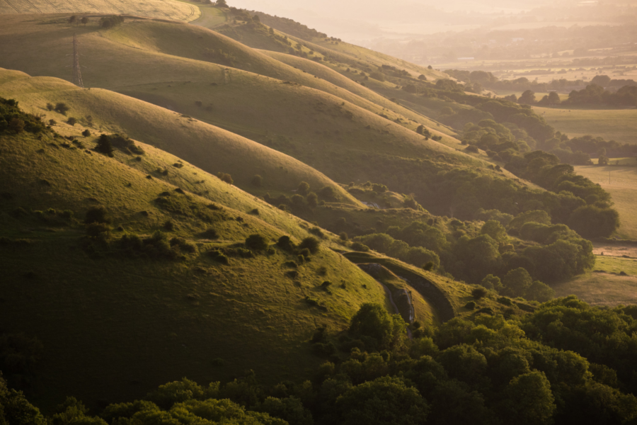 Fulking Escarpment, a prime example of rolling chalk downland