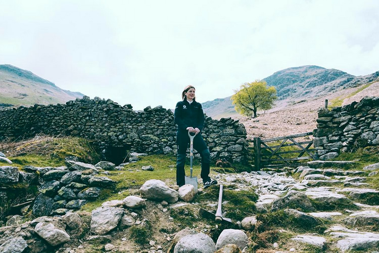 Lake District National Park Ranger working on path maintenance 