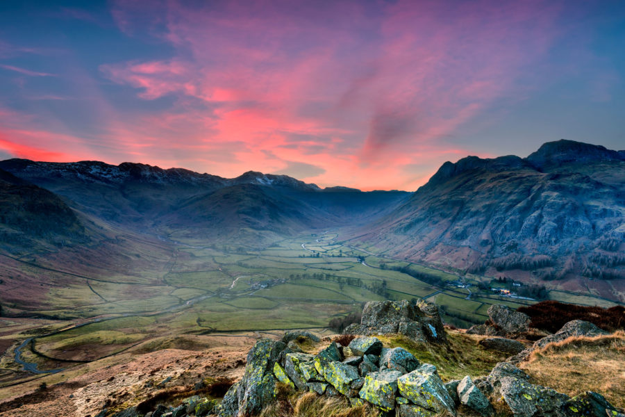 Spectacular landscape in the Langdale valley