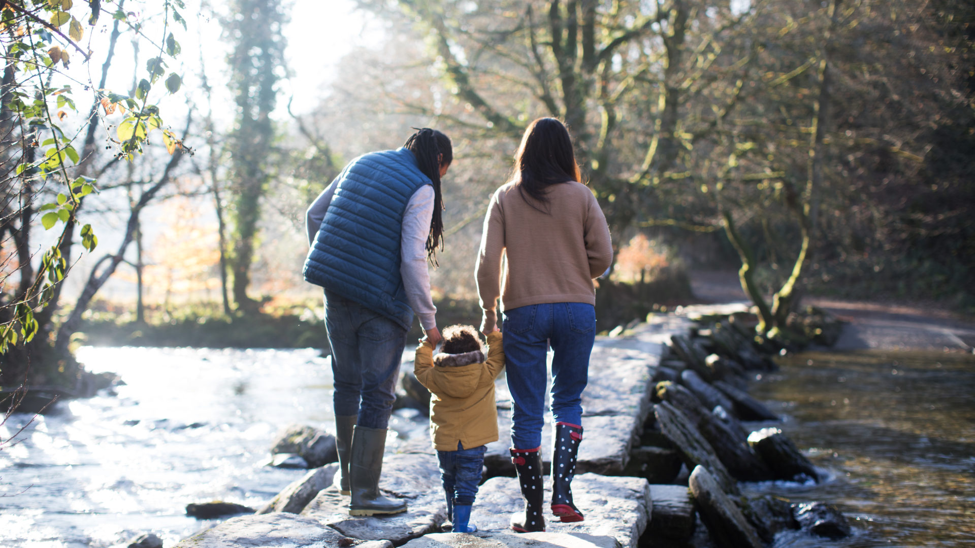 A Family enjoys a walk in Exmoor National Park