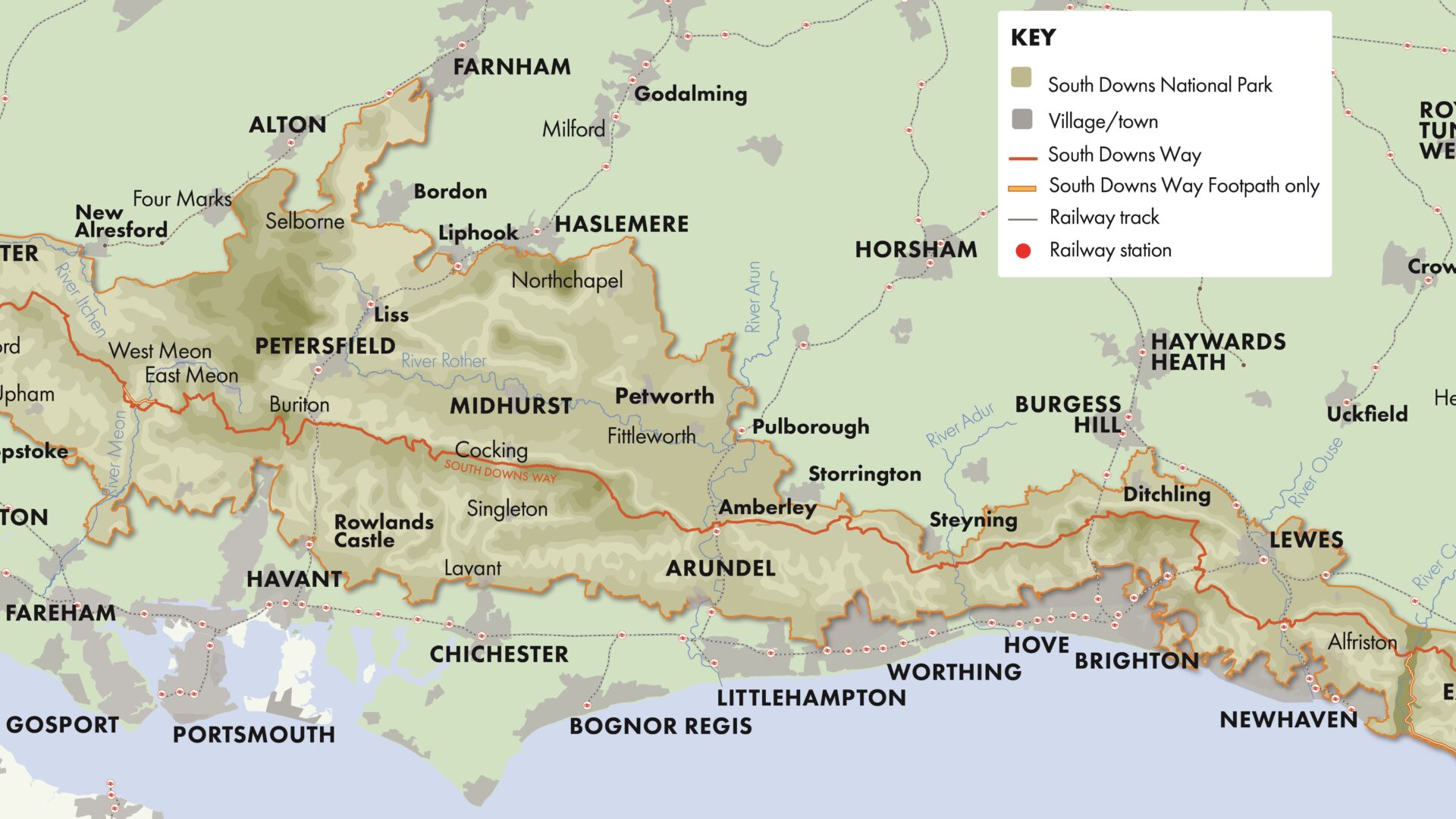 The South Downs Way route