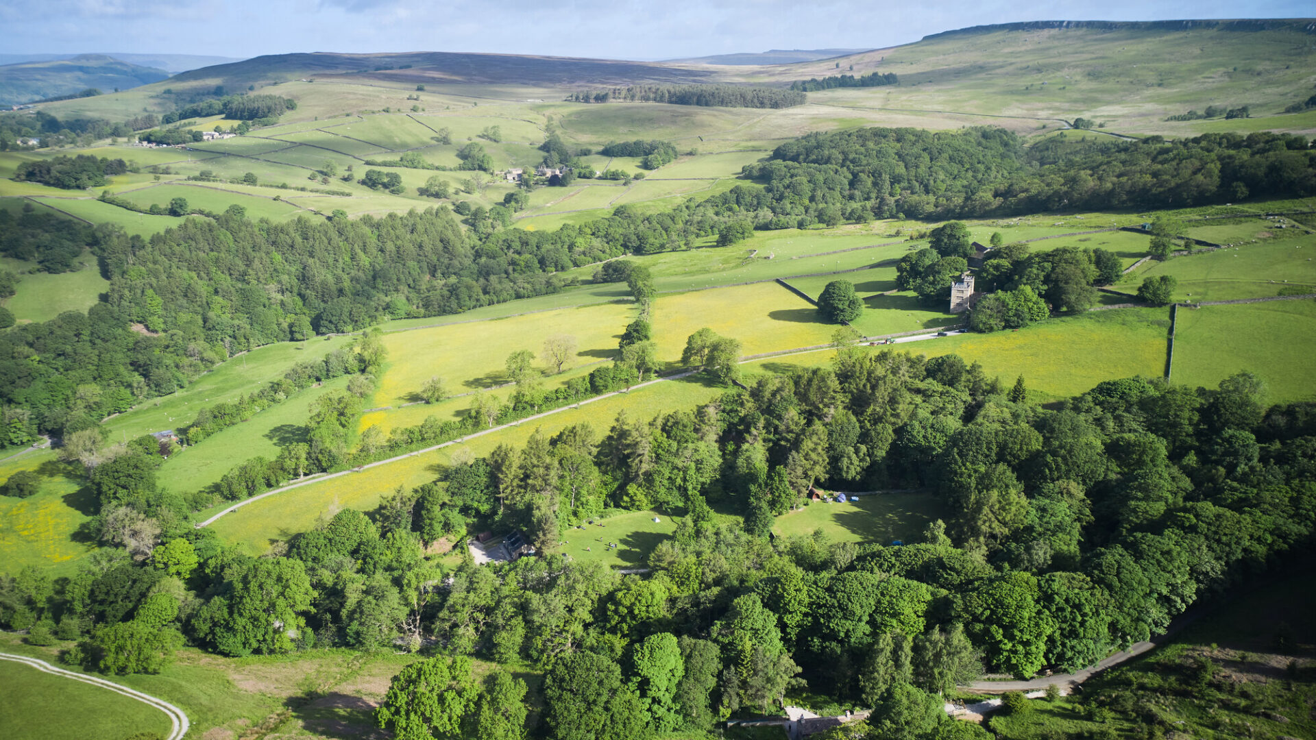North Lees campsite, North Lees Hall in background