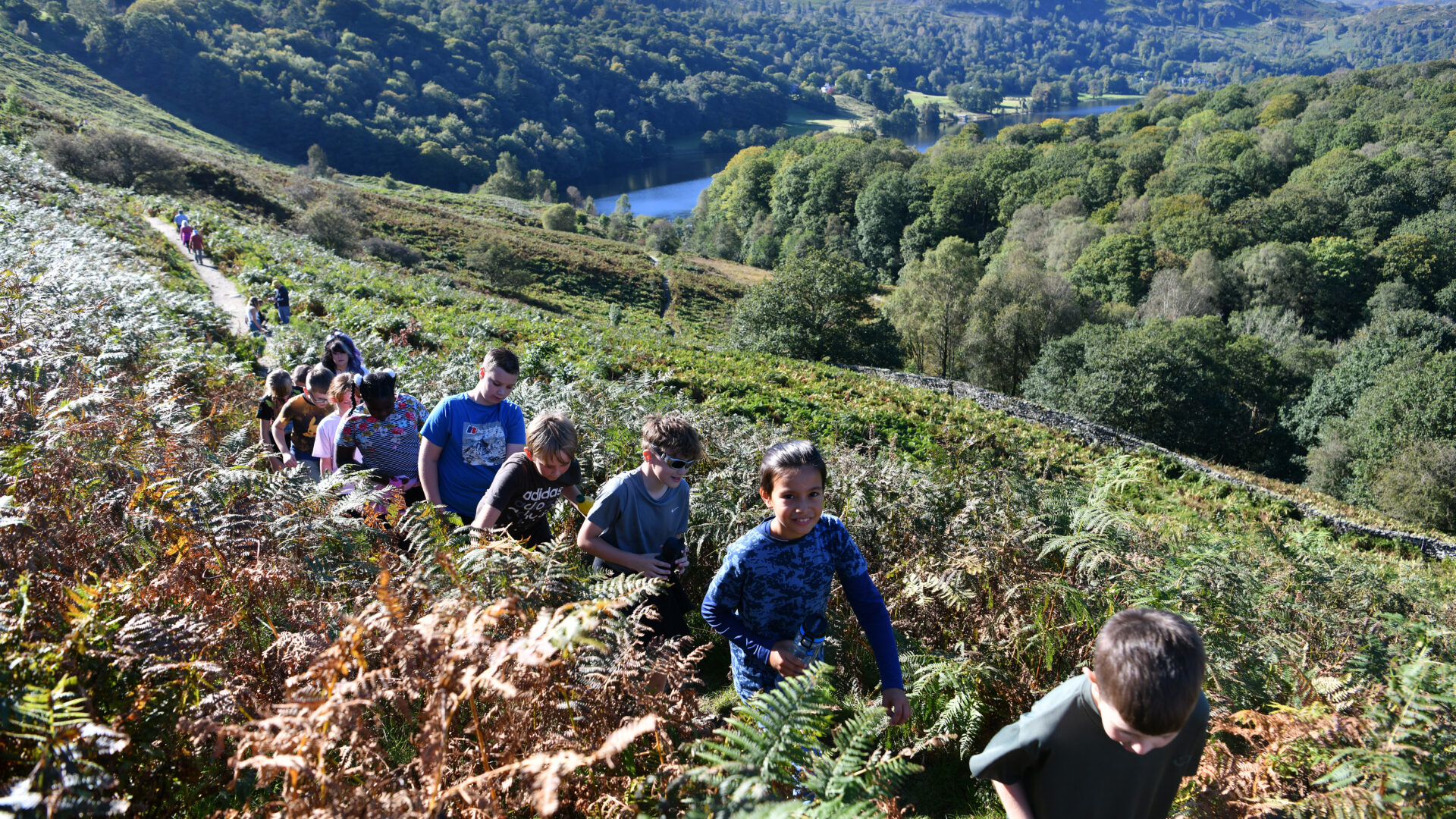 Children from Westfield Community School in Wigan enjoy a hike in the Lake District on a YHA-led residential as part of GG2