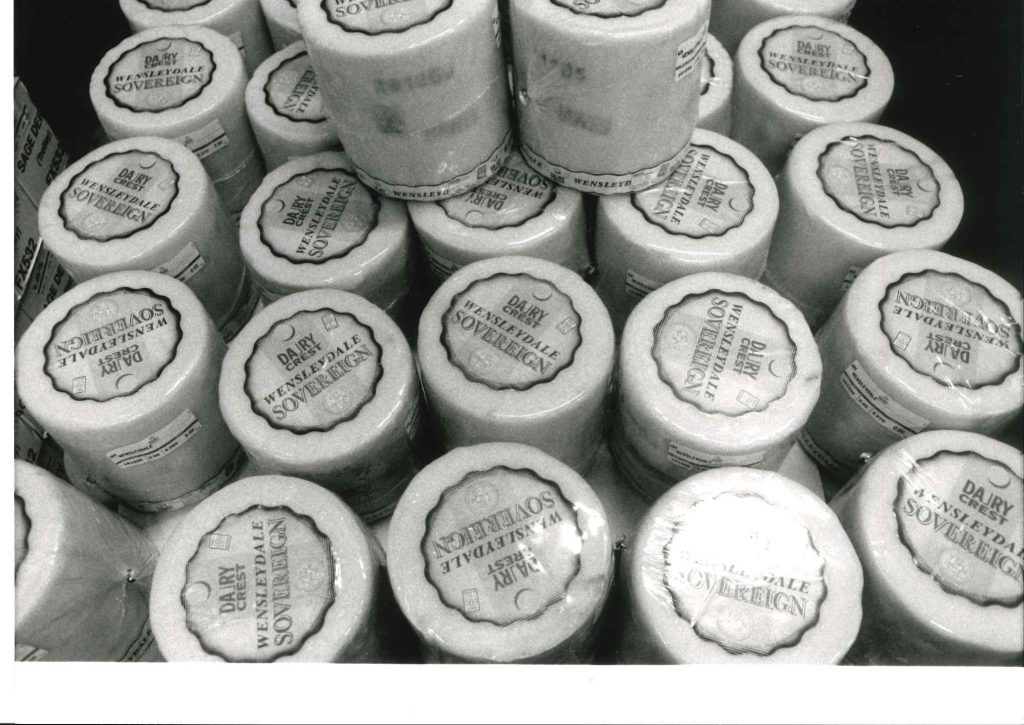 Wensleydale Cheese waxed and ready for sale in the 1980s. Photo: Ian Millward